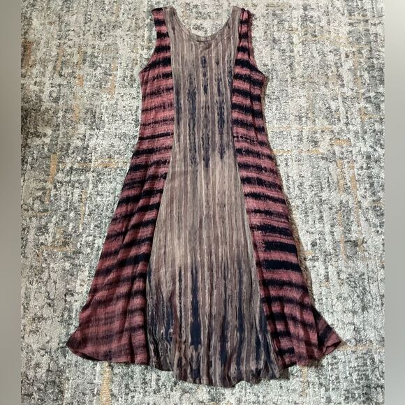 KUSNADI CRINKLY SLEEVELESS MAXI DRESS W/POCKETS! EUC! S/M - Picture 1 of 8